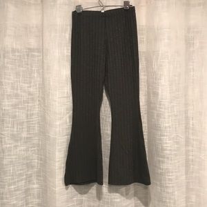 Charcoal Gray Ribbed Fit & Flare Pants